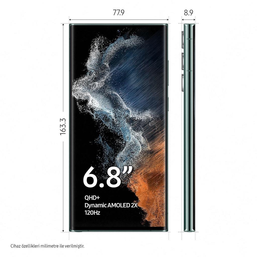 Yenilenmiş Samsung Galaxy S22 Ultra 128 GB Yeşil Cep Telefonu (1 Yıl Garantili) - B Kalite