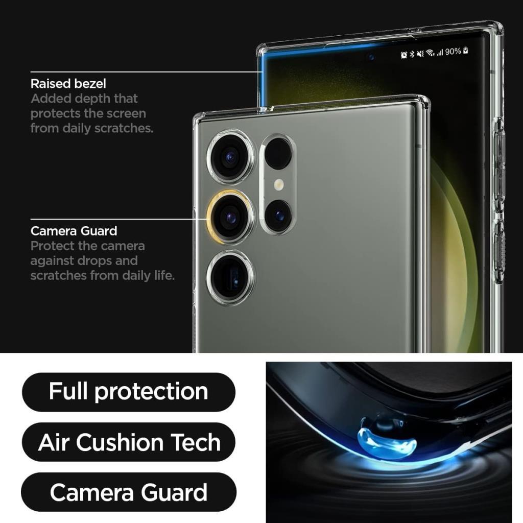 Galaxy S23 Ultra Kılıf, Spigen Liquid Crystal 4 Tarafı Tam Koruma - TEŞHİR