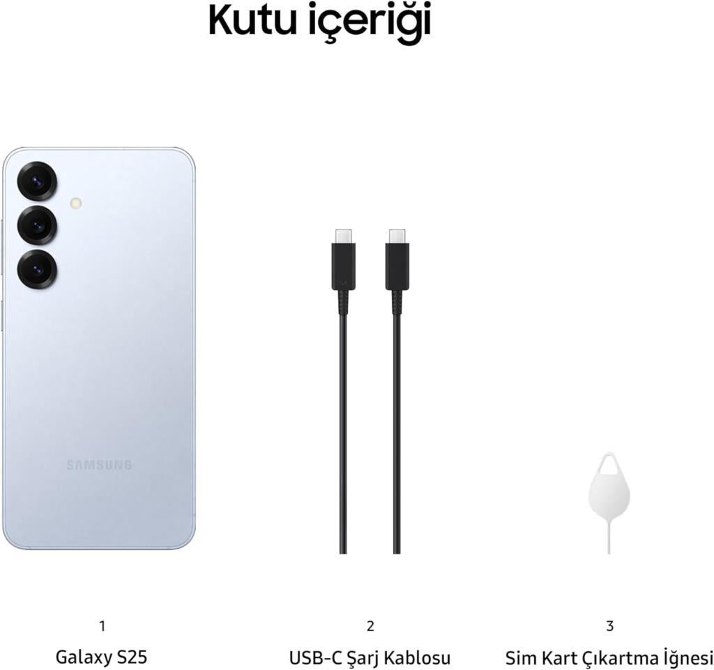 Samsung Galaxy S25 256 GB Buz Mavisi (Samsung Türkiye Garantili)