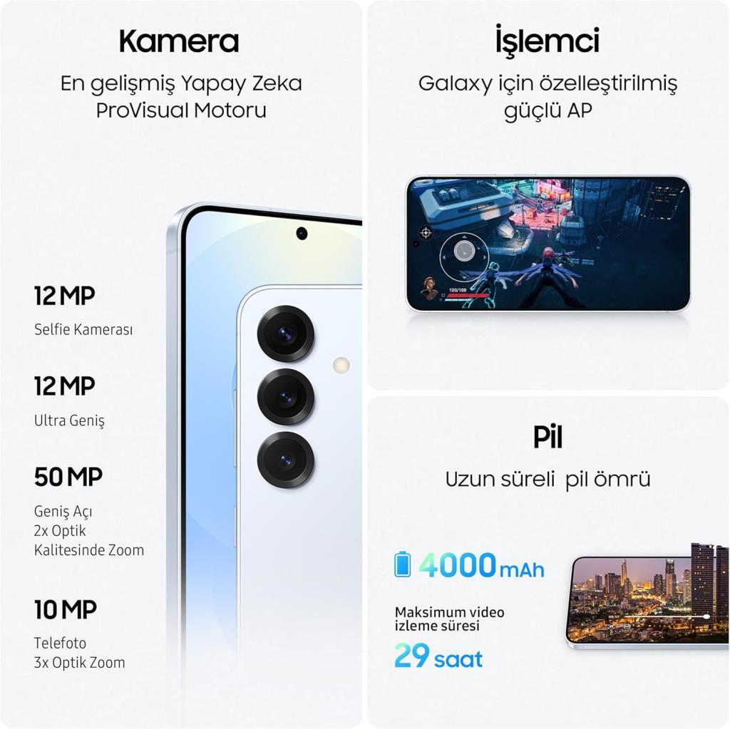 Samsung Galaxy S25 256 GB Buz Mavisi (Samsung Türkiye Garantili)