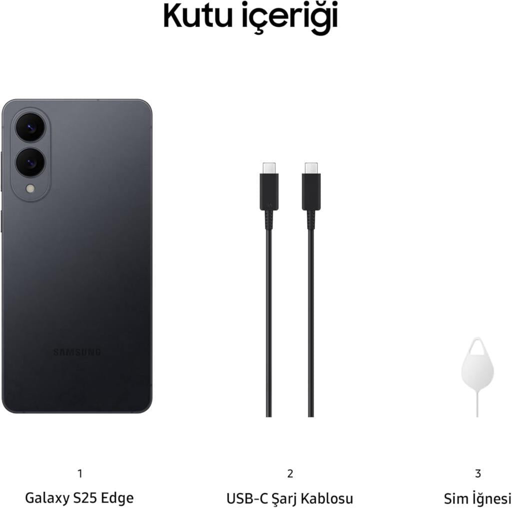 Samsung Galaxy S25 Edge 512 GB Titanyum Gece Siyahı (Samsung Türkiye Garantili)