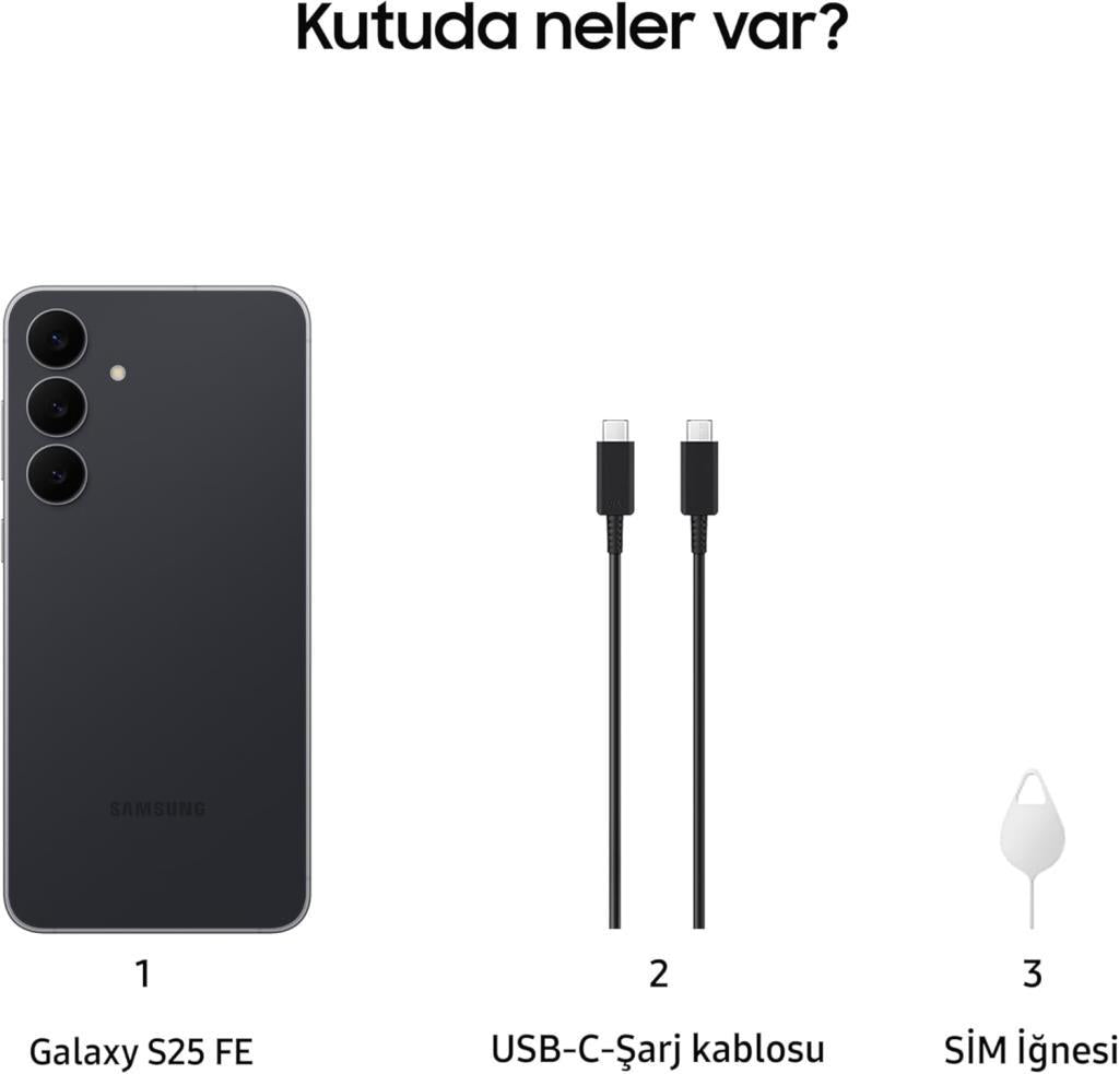 Samsung Galaxy S25 FE 256 GB Siyah (Samsung Türkiye Garantili)