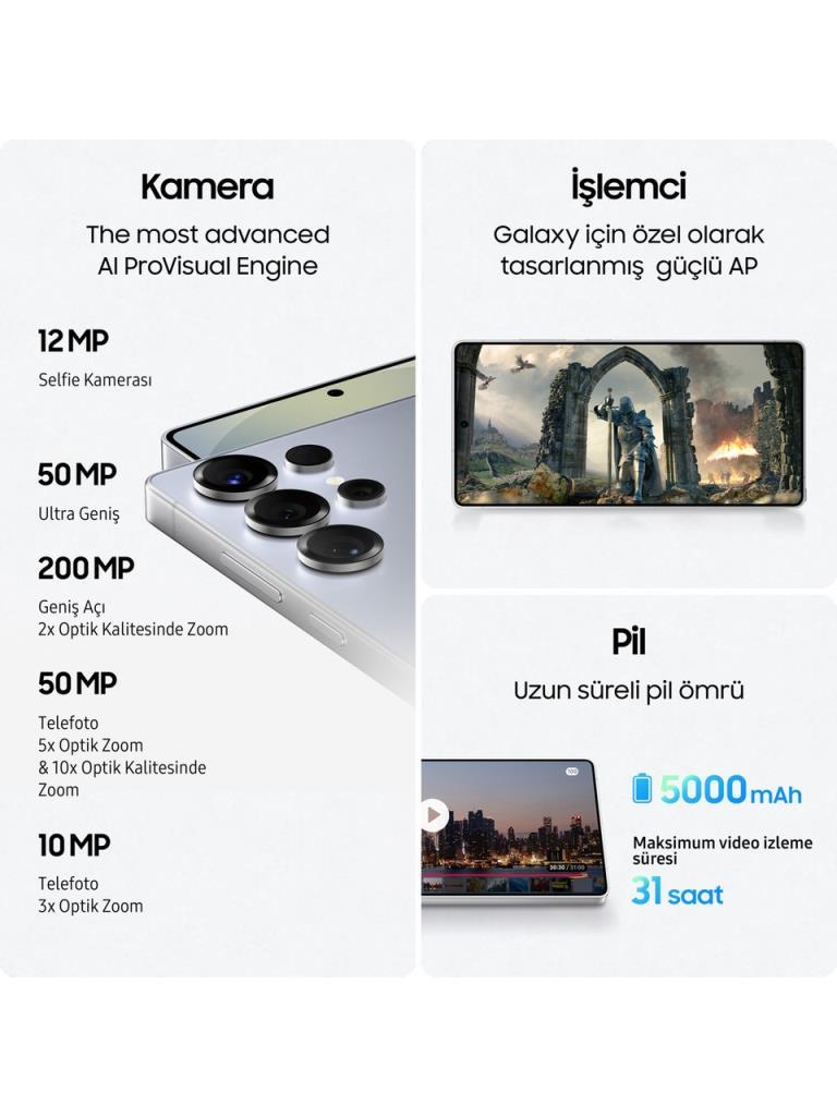 Samsung Galaxy S25 Ultra 512 GB Titanyum Gümüş - OUTLET