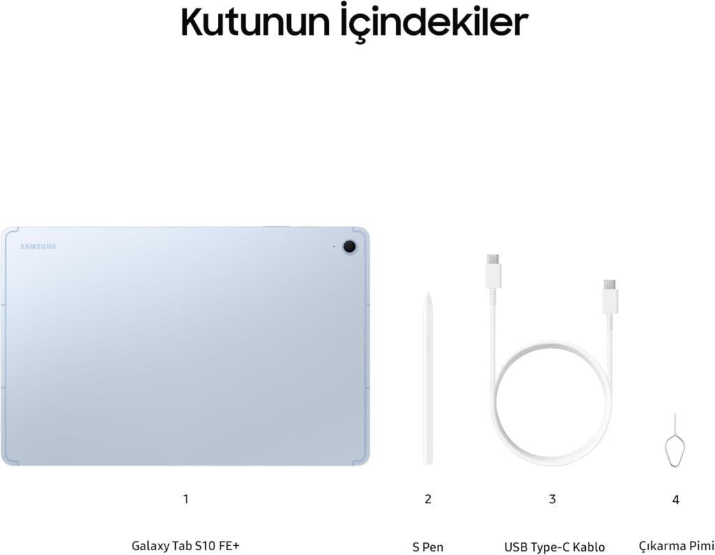 Samsung Galaxy Tab S10 FE Plus SM-X620 Mavi 128 GB 13.1" Tablet (Samsung Türkiye Garantili)