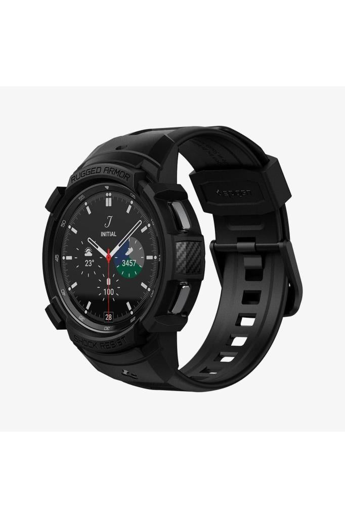 Spigen Galaxy Watch 4 Classic (46mm) Kılıf & Kordon Kayış Rugged Armor Pro Black Outlet