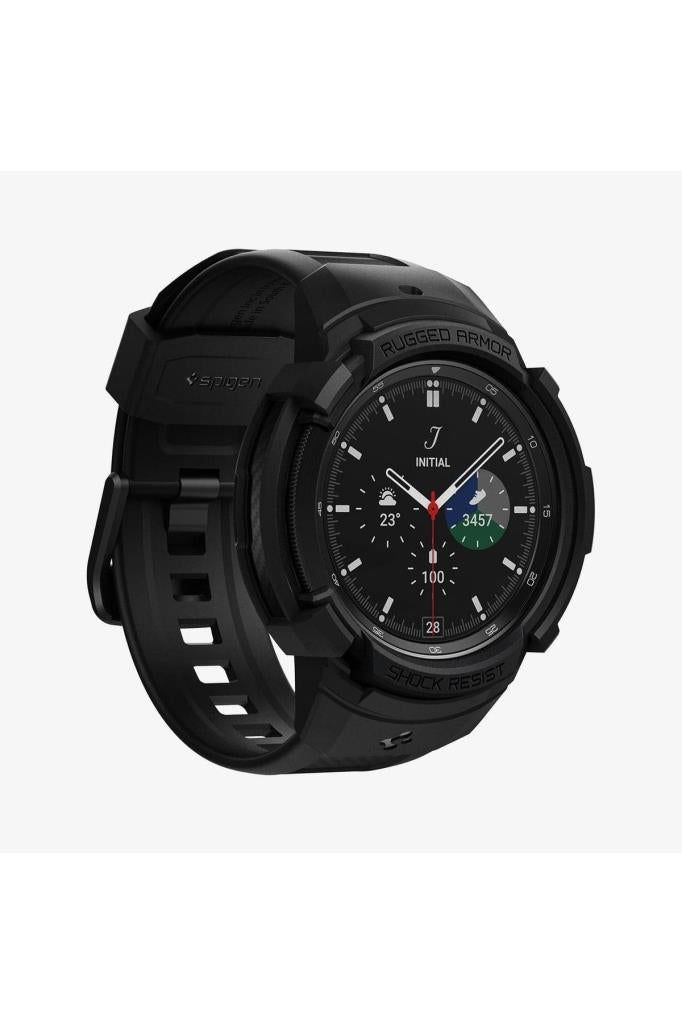 Spigen Galaxy Watch 4 Classic (46mm) Kılıf & Kordon Kayış Rugged Armor Pro Black Outlet