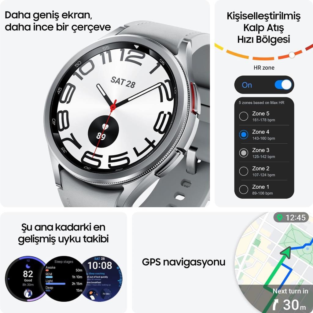 Samsung Galaxy Watch 6 Classic 47mm Gümüş Akıllı Saat Teşhir