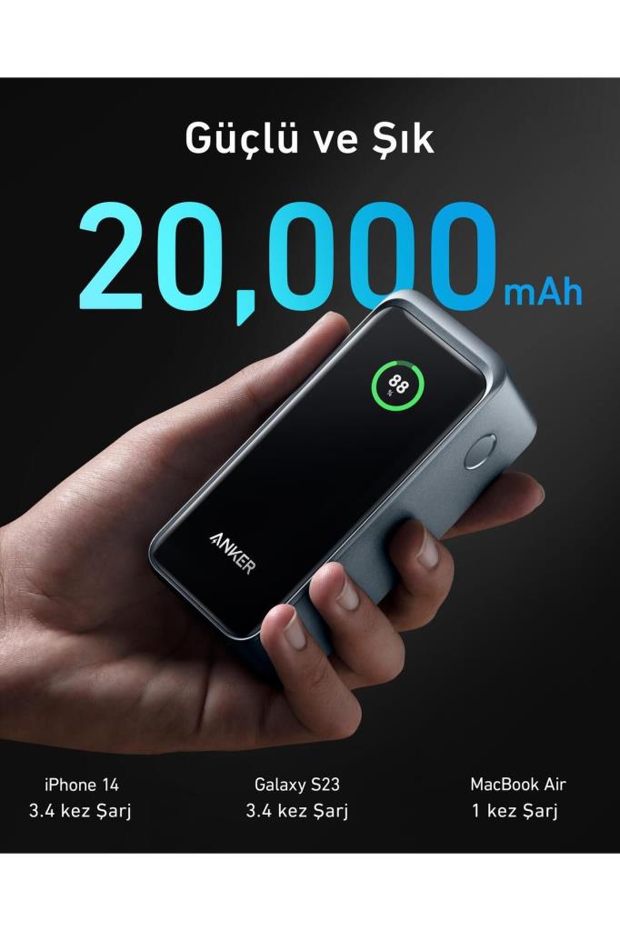 Anker 735 Prime A1336 20000 mAh Hızlı Şarj Powerbank - TEŞHİR