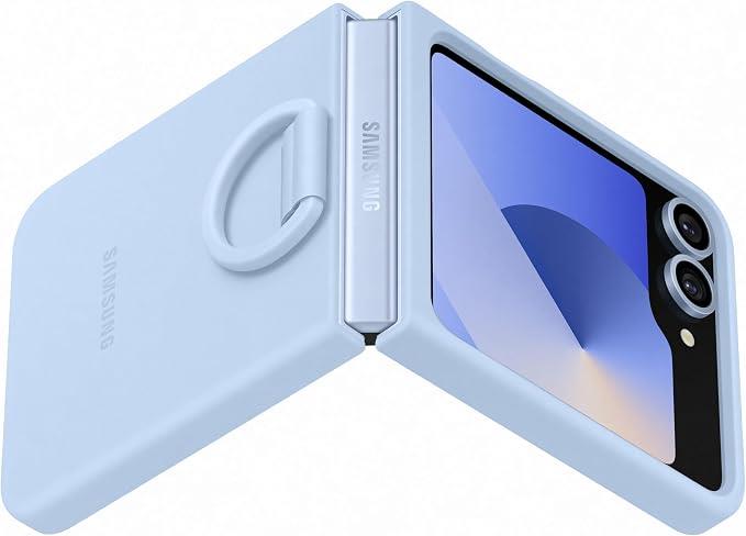 Samsung Galaxy Z Flip 6 Yüzüklü Silikon Kılıf EF-PF741T Mavi Teşhir