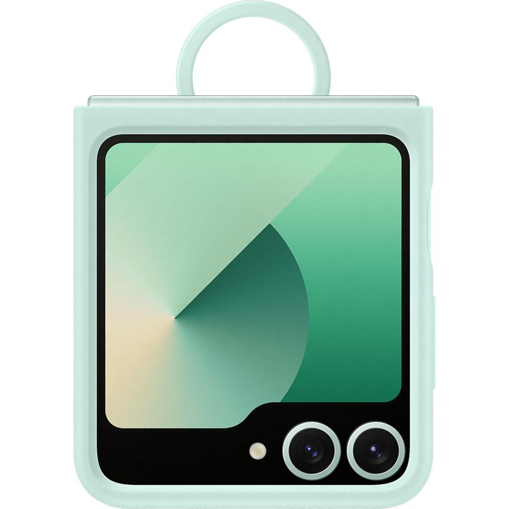 SAMSUNG Galaxy Z Flip 6 Yüzüklü Silikon Telefon Kılıfı Mint - OUTLET