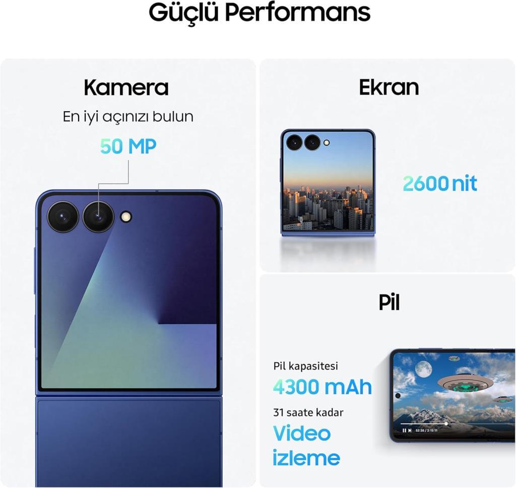 Samsung Galaxy Z Flip 7 512 GB Siyah (Samsung Türkiye Garantili)