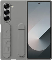Samsung Galaxy Z Fold 6 Standlı Silikon Kılıf - Gri ü- Teşhir