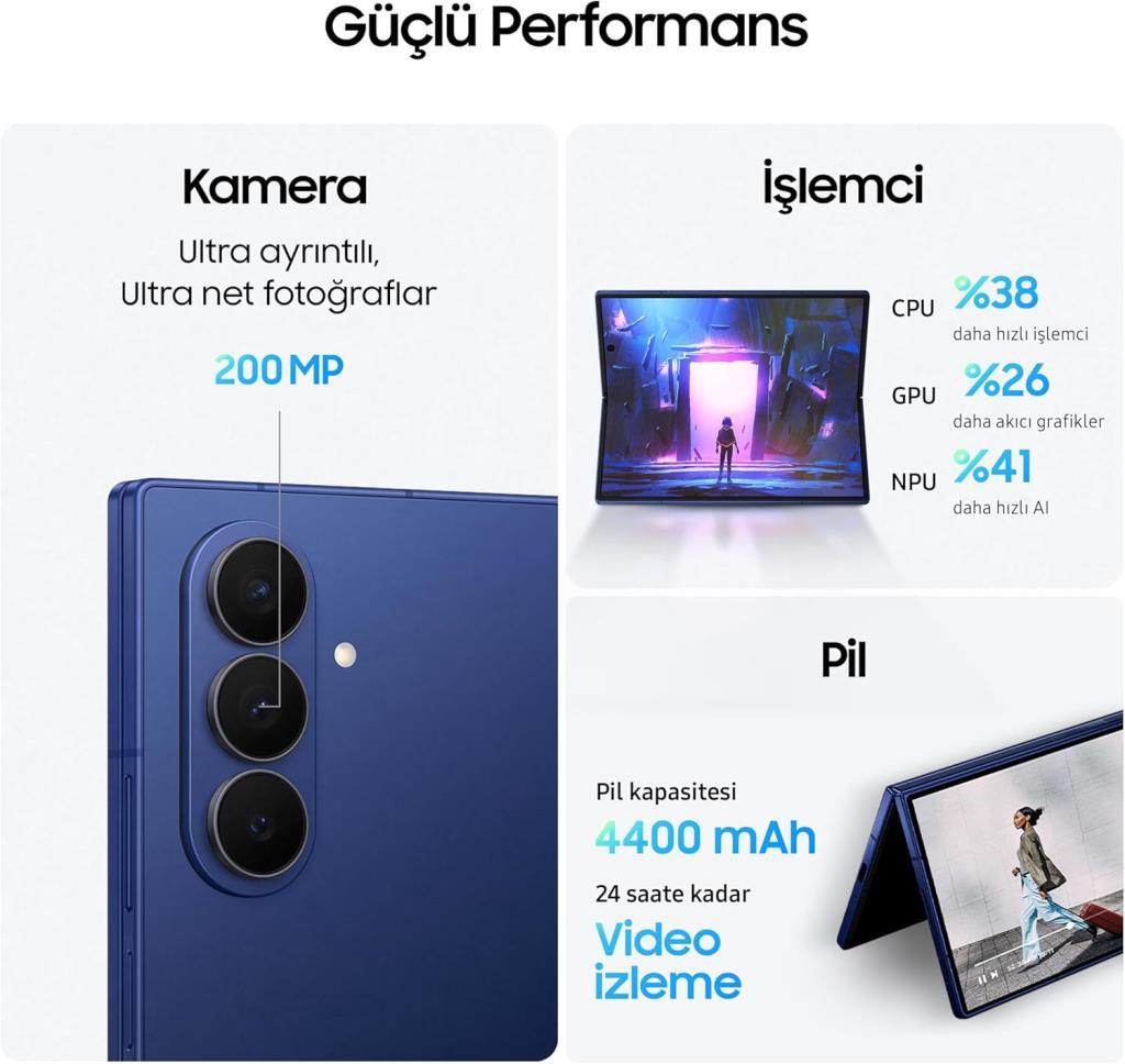 Samsung Galaxy Z Fold 7 512 GB 12 GB Siyah - OUTLET