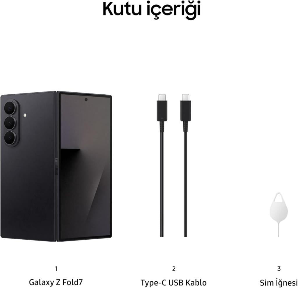 Samsung Galaxy Z Fold 7 256 GB 12 GB Siyah (Samsung Türkiye Garantili)