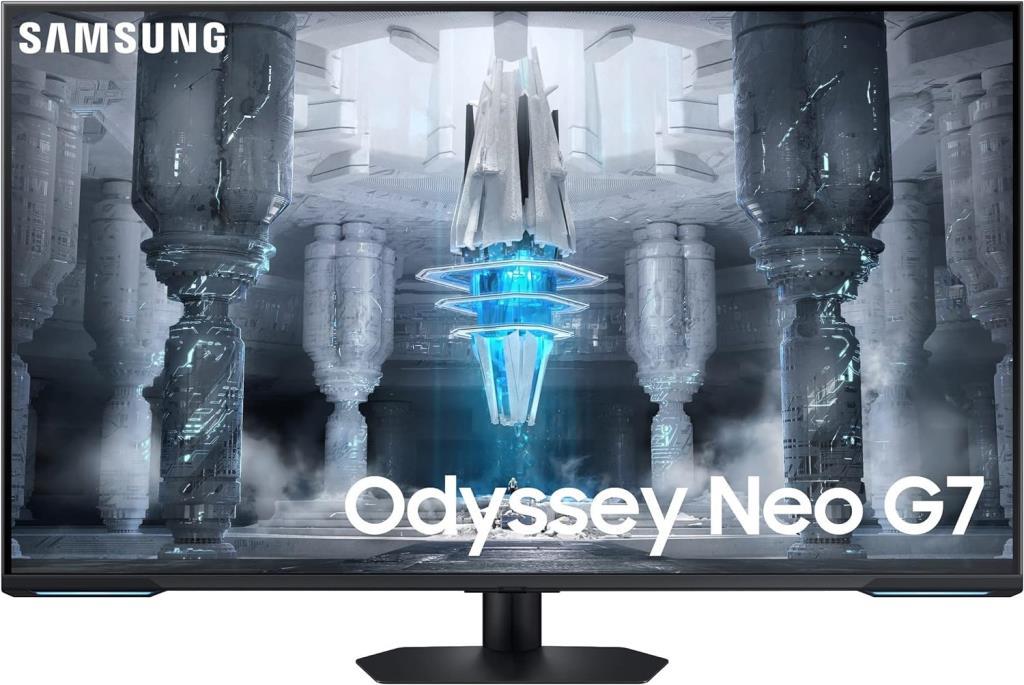 شاشة عرض سامسونج أوديسي نيو G7 LS43CG700NUXUF مقاس 43 بوصة، 1 مللي ثانية، 4K FreeSync للألعاب - عرض تجريبي