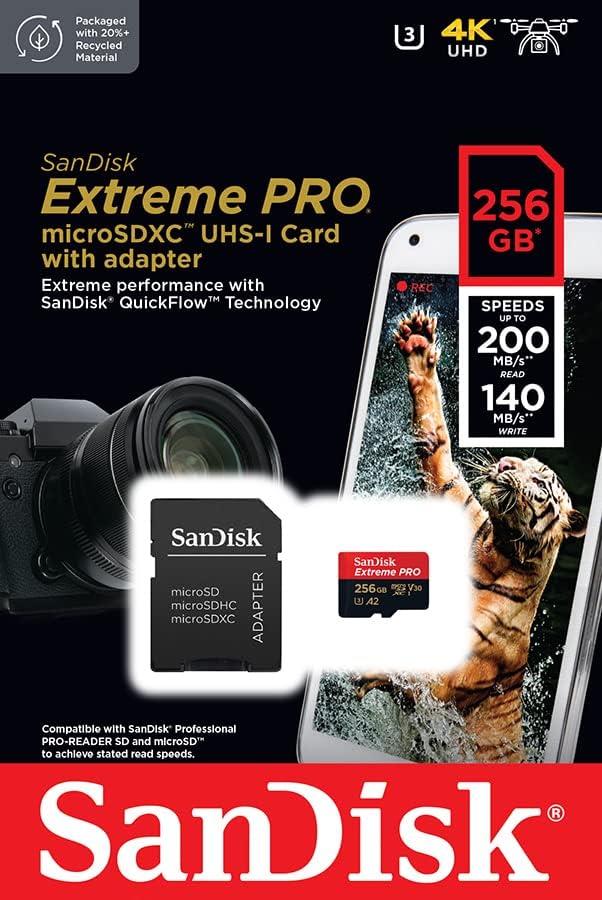 SanDisk Extreme Pro SDSQXCD-256G-GN6MA Class 10 UHS-I U3 A2 V30 256 GB Micro SD Kart - Outlet