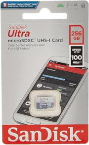 SanDisk 256GB Ultra Lite MicroSDXC 100 MB, Beyaz/Gri - Outlet