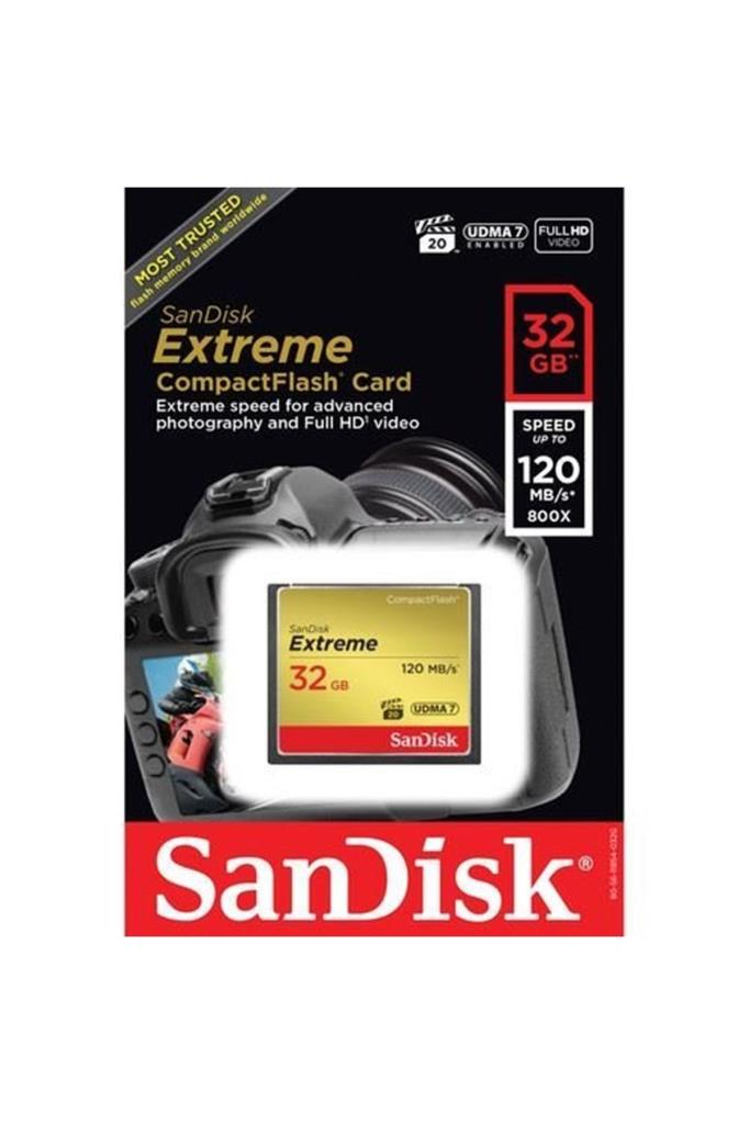 SanDisk Extreme Compact Flash UDMA 7 SDCFXSB-032G-G46 32 GB Hafıza Kartı Outlet