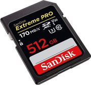 SanDisk 512GB Extreme Pro SDXC UHS-I Class 10 Hafıza Kartı, 170MB/sn'e kadar - SDSDXXY-512G-GN4IN Teşhir