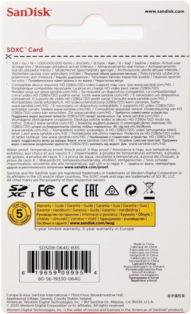 SanDisk SDXC SDSDB-064G-B35 64 GB Hafıza Kartı - TEŞHİR