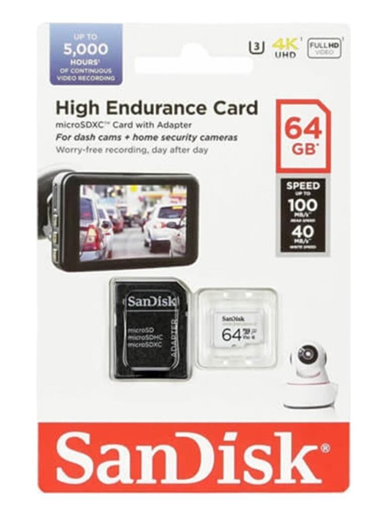 SanDisk High Endurance SDSQQNR-064G-GN6IA Class 10 UHS-I U3 V30 64 GB Micro SD Kart - TEŞHİR