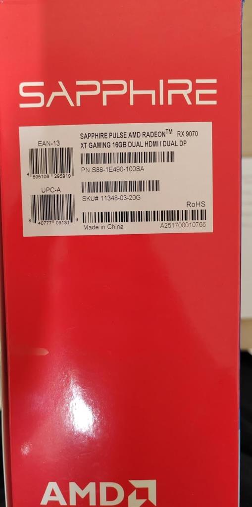 Sapphire RX 9070 XT Pulse 11348-03-20G 256 Bit GDDR6 16 GB Graphics Card Outlet