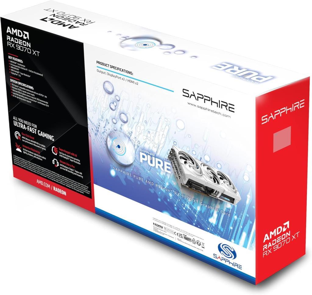 Sapphire RX 9070 XT Pure 11348-02-20G 256 Bit GDDR6 16 GB Ekran Kartı Teşhir