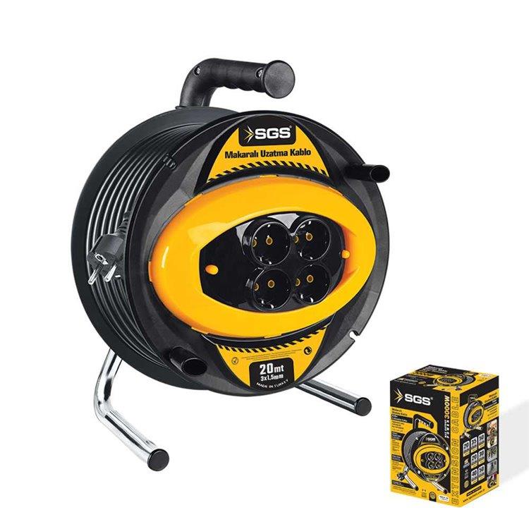 Sgs2130 20 Metre 3X1.5 mm Makaralı Uzatma - Outlet
