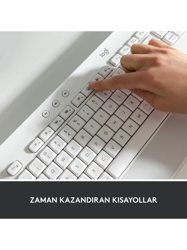 Logitech K650 Signature 920-010973 Beyaz Q Kablosuz Klavye - OUTLET