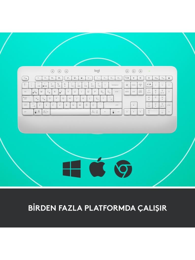 Logitech K650 Signature 920-010973 Beyaz Q Kablosuz Klavye - OUTLET