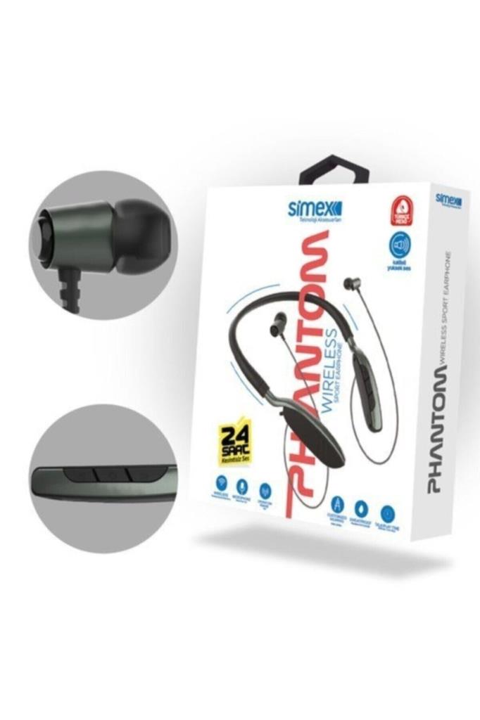 Simex Phantom Mikrofonlu Kablosuz Bluetooth Kulaklık Siyah - Outlet