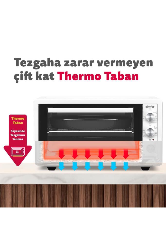 Simfer 4244 42 lt Beyaz Midi Fırın Teşhir