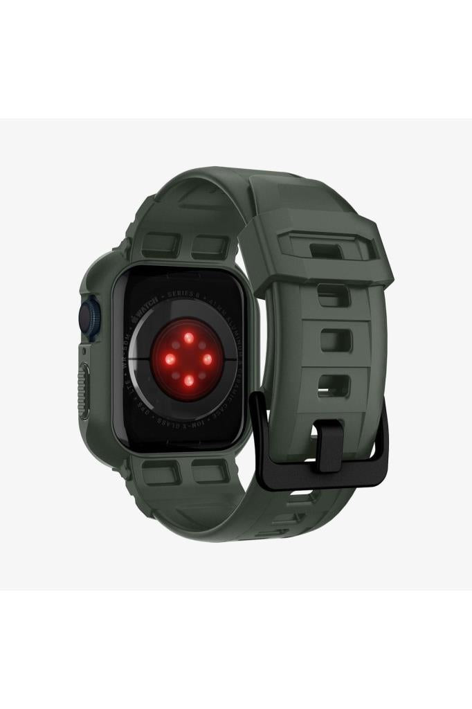 Apple Watch Seri (45mm / 44mm) Kılıf, Spigen Rugged Armor Pro Military Green Outlet