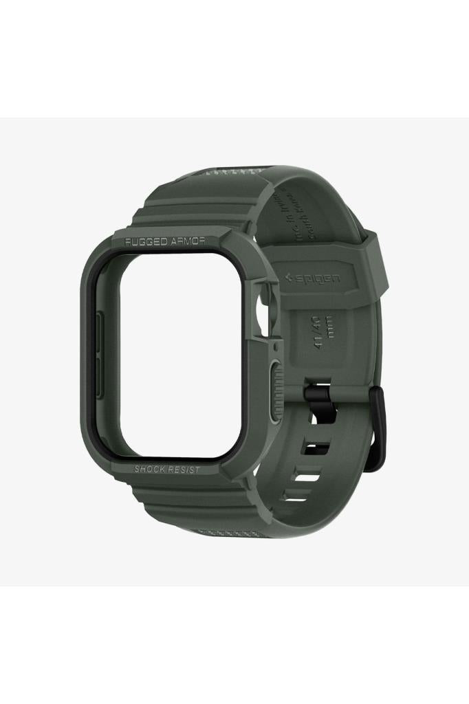 Apple Watch Seri (45mm / 44mm) Kılıf, Spigen Rugged Armor Pro Military Green Outlet