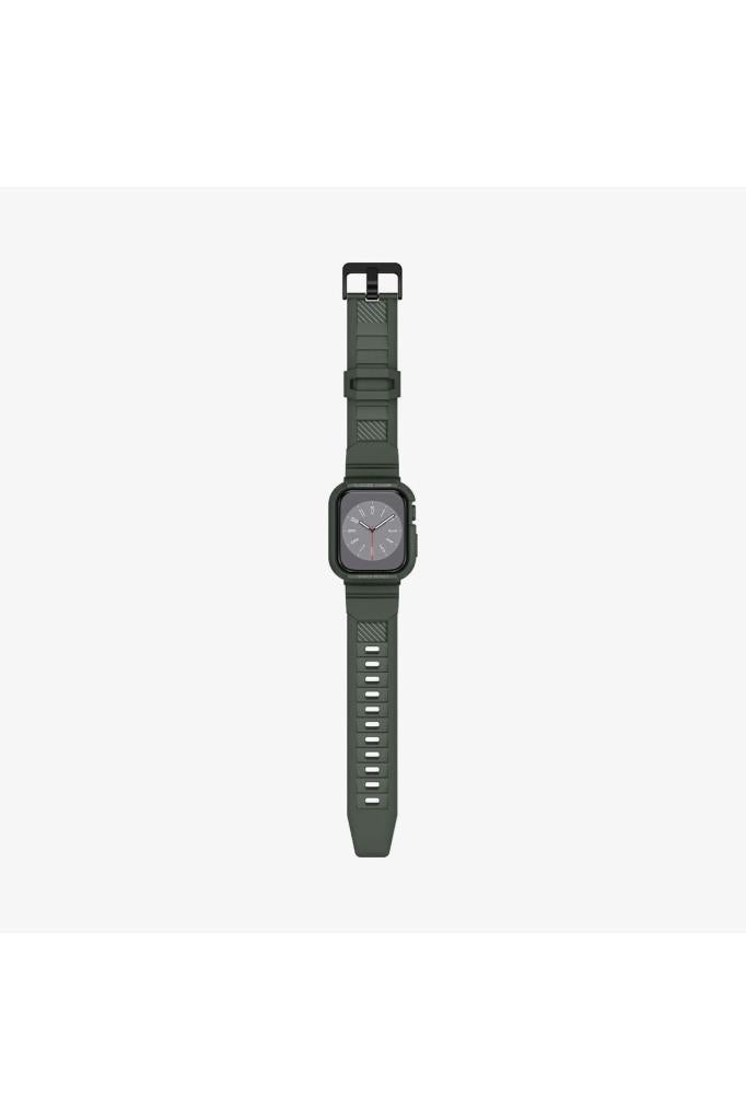 Apple Watch Seri (45mm / 44mm) Kılıf, Spigen Rugged Armor Pro Military Green Outlet