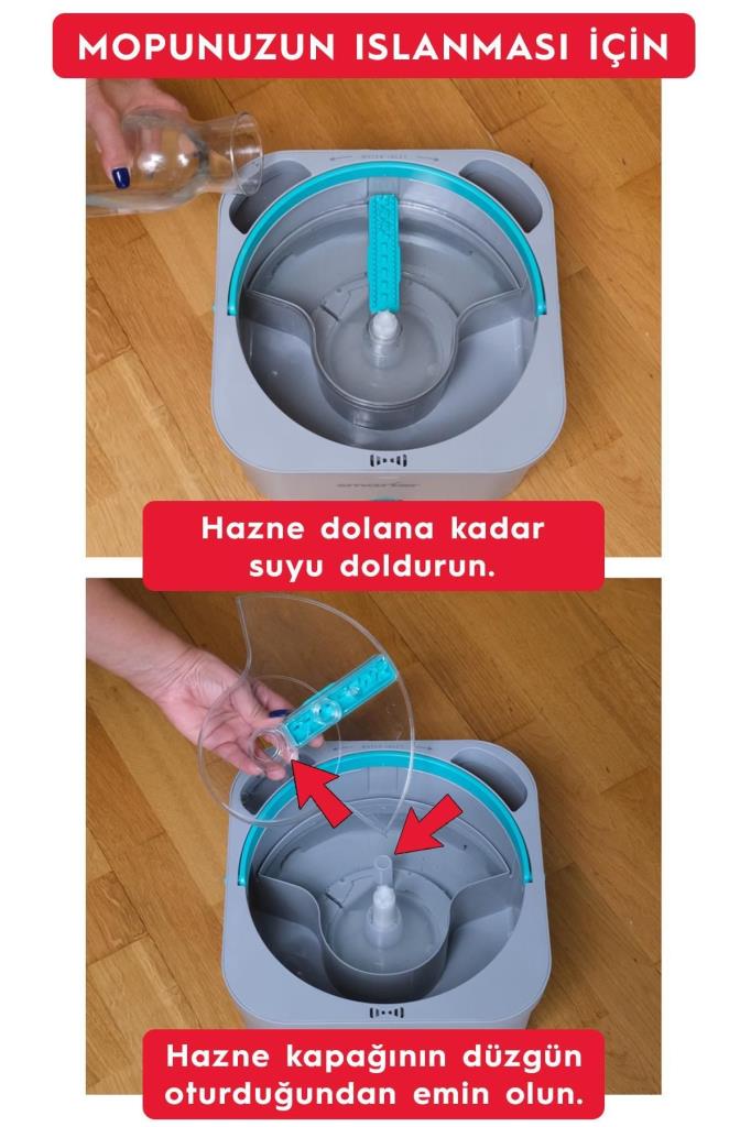 SMARTER AQUA MASTER TEMİZLİK SETİ + YEDEK MOP Teşhir