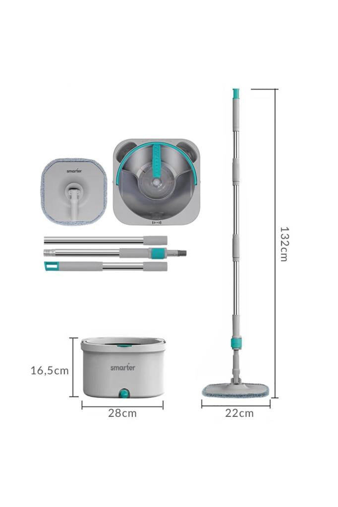 SMARTER AQUA MASTER TEMİZLİK SETİ + YEDEK MOP Teşhir