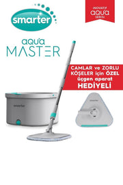 Smarter Aqua Master + Ucgen Aparat Temız & Kırlı Suyu Ayırma Ozellıgı Otomatık Temızlık Setı Mop Paspas Cam Ve Kose Icın