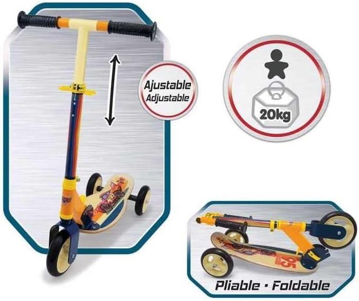 Smoby, 750119, Ahşap Ve Metal Tasarımlı 3 Tekerlekli Scooter, Retro Tasarım, 20 Kg Taşıyabilme, Göz Alıcı Renkler, Ayarlanabilir Gidon - Teşhir