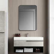 SNUGACE Siyah Metal Çerçeveli Dikdörtgen Duvara Monte Banyo Makyaj Aynası, 20 × 28 İnç. - OUTLET