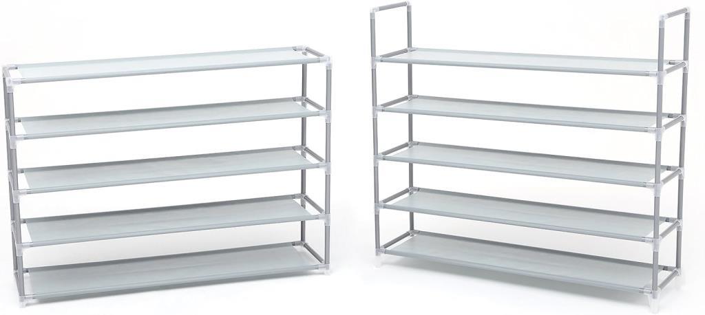 Songmics 10 Katlı Ayakkabı Rafı, 100x29x175 CM, Gri, LSR10G