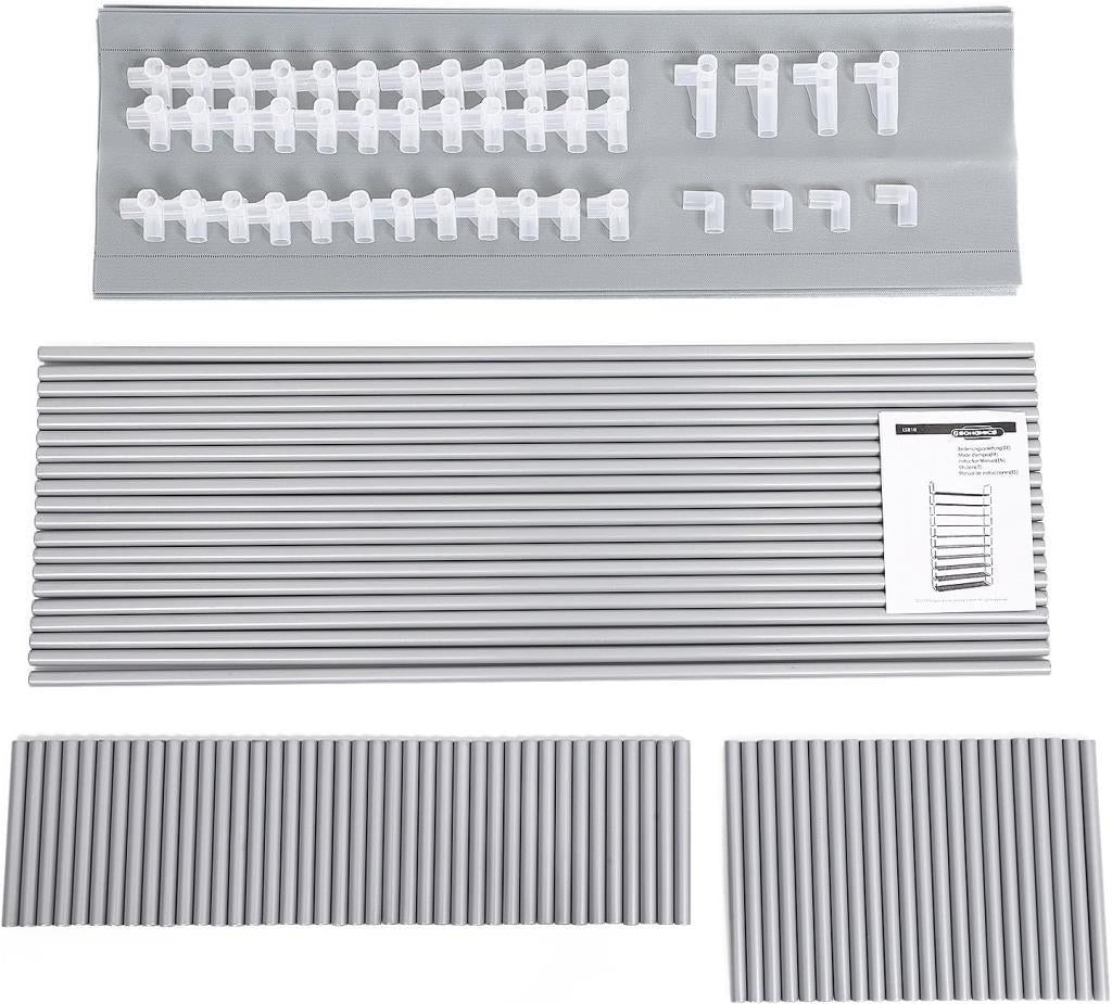 Songmics 10 Katlı Ayakkabı Rafı, 100x29x175 CM, Gri, LSR10G