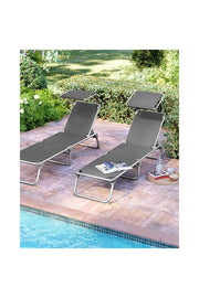 Songmics GCB19 55x193x31 cm Gölgelikli Katlanabilir Şezlong - OUTLET