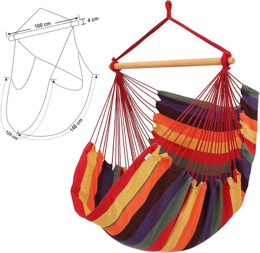 SONGMICS Hamak sandalye, 180 x 125 cm TÜV Rheinland maks. Statik yük 200 kg, iç ve dış mekan, gökkuş