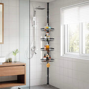 SONGMICS 4 Katlı Ayarlanabilir Duş/Banyo Köşe Rafı, Siyah - OUTLET