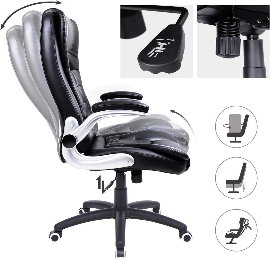 Songmics Ofis Koltuğu, Yönetici Koltuğu, Döner Sandalye, Siyah, Obg51B, 111 X 77 X 71 - Outlet