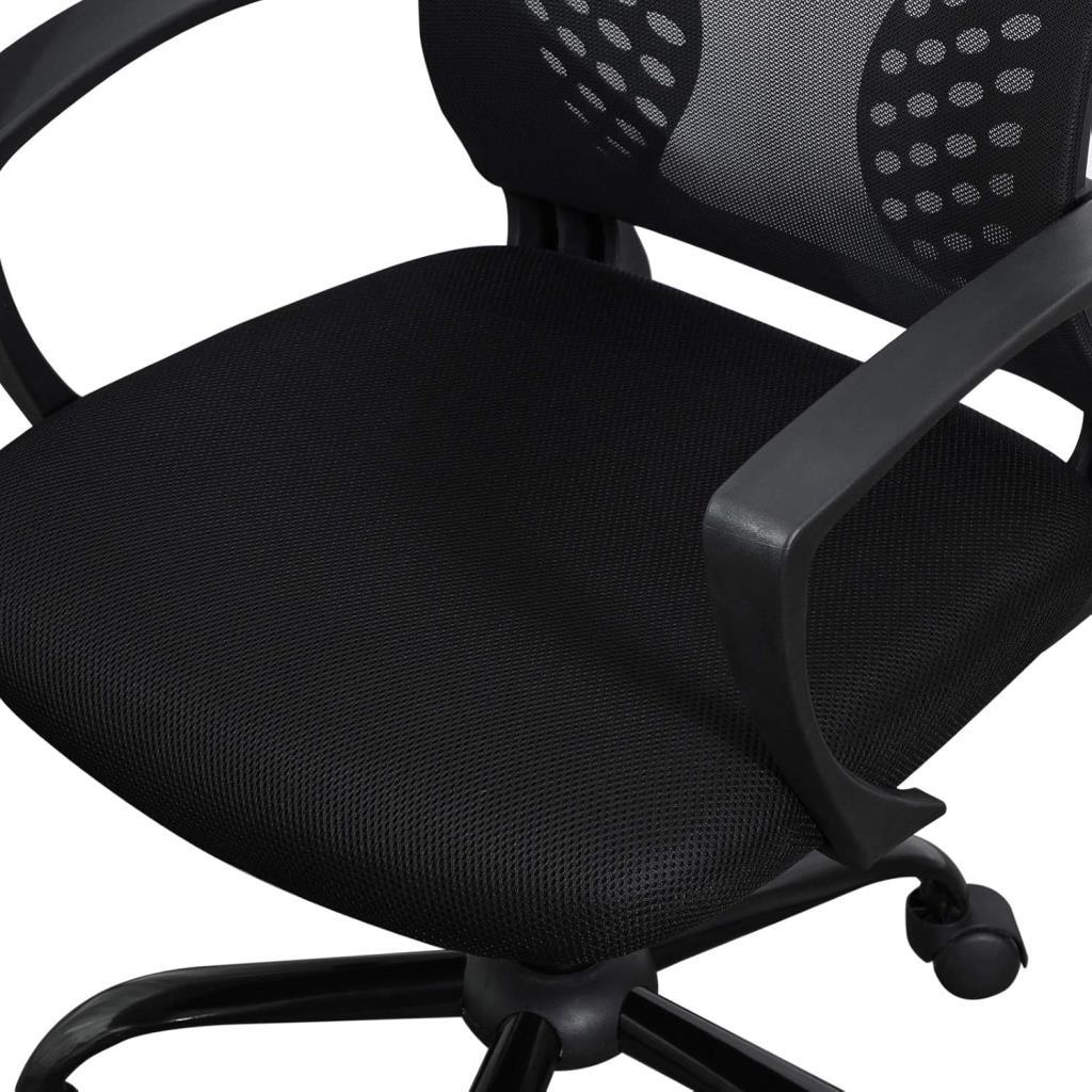 SONGMICS Ofis Sandalyesi, 360 Döner Sandalye, Sallanma Fonksiyonlu, Nefes Alabilir, Ofis, Çalışma Odası, 120 Kg'A Kadar Taşıyabilir, Siyah, Obn22Bk - Outlet
