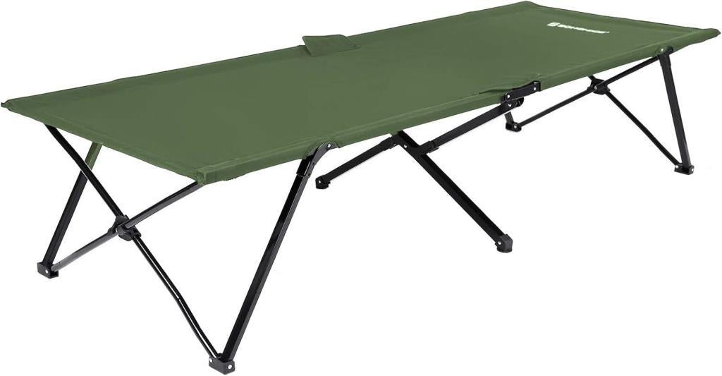 SONGMICS Üniseks Yetişkin Kamp Yatağı, Kamp Yatağı, TÜV Rheinland tarafından test edilmiştir, maksimum statik yük kapasitesi 260 kg, 206 x 45 x 75 cm GCB25J, yeşil, 205 x 75 x 46 cm Outlet