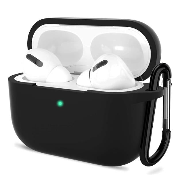 Sounce AirPods Pro Kılıfı Silikon Darbe Emici Koruyucu Kılıf Anahtarlıklı Siyah – Ön LED Görünür (AIRPRO-BK5) - TEŞHİR