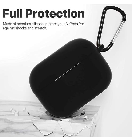 Sounce AirPods Pro Kılıfı Silikon Darbe Emici Koruyucu Kılıf Anahtarlıklı Siyah – Ön LED Görünür (AIRPRO-BK5) - TEŞHİR
